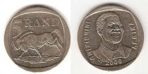 Продать Монеты ЮАР 5 ранд 2000 Сталь покрытая никелем