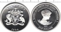 Продать Монеты Барбадос 5 фунтов 1994 Серебро
