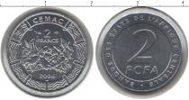 Продать Монеты КФА 2 франка 2006 Медно-никель