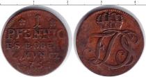 Продать Монеты Рейсс-Оберграйц 1 пфенниг 1755 Медь