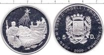 Продать Монеты Андорра 5 динерс 2000 Серебро