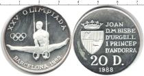 Продать Монеты Андорра 20 динерс 1988 Серебро