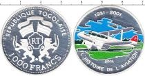 Продать Монеты Того 1000 франков 2004 Серебро