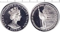 Продать Монеты Фолклендские острова 5 фунтов 1992 Серебро