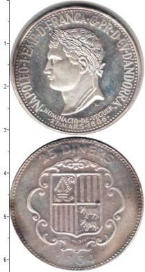 Продать Монеты Андорра 25 динерс 1964 Серебро