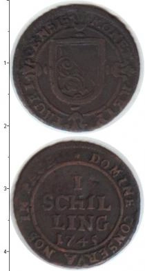 Продать Монеты Цюрих 1 шиллинг 1745 Медь