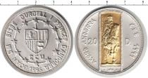 Продать Монеты Андорра 20 динерс 1991 