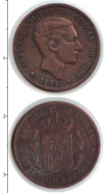 Продать Монеты Испания 2 сентима 1879 Медь