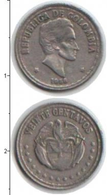 Продать Монеты Колумбия 2 сентаво 1956 Медно-никель