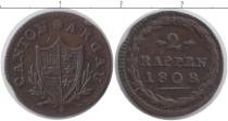 Продать Монеты Швейцария 2 раппа 1808 Медь