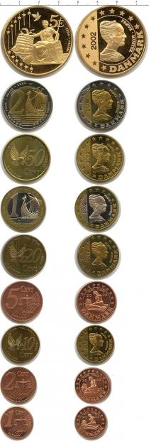Продать Подарочные монеты Дания Пробный евронабор 2002 2002 