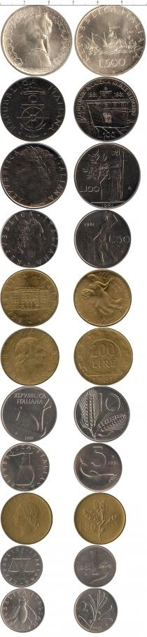 Продать Подарочные монеты Италия Выпуск 1981 года 1981 