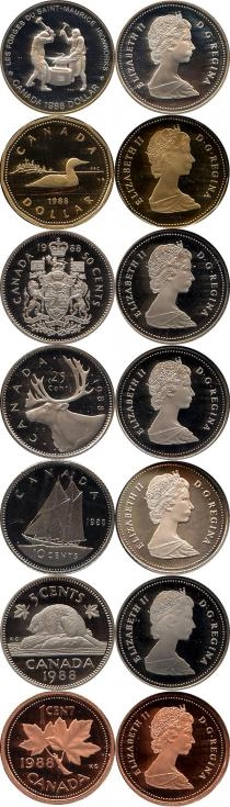 Продать Подарочные монеты Канада Памятный набор 1988 года 1988 
