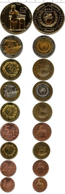 Продать Подарочные монеты Кипр Пробный евронабор 2004 2004 