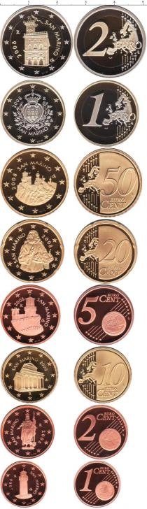 Продать Подарочные монеты Сан-Марино Выпуск евромонет 2008 года 2008 