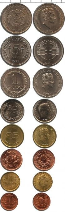 Продать Наборы монет Колумбия Колумбия 1959-1979 0 