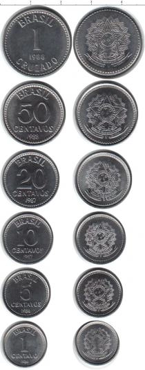 Продать Наборы монет Бразилия Бразилия 1986-1988 0 