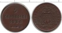 Продать Монеты Сан-Марино 5 сентесим 1836 Медь