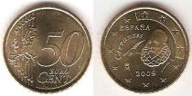 Продать Монеты Испания 50 евроцентов 2009 Латунь