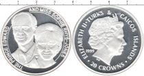 Продать Монеты Теркc и Кайкос 20 крон 1999 Серебро
