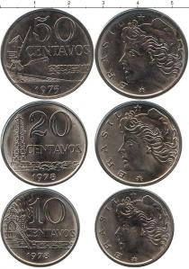 Продать Наборы монет Бразилия Бразилия 1975-1978 0 Медно-никель