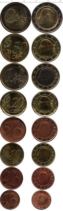 Продать Подарочные монеты Бельгия Евронабор 1999-2006 0 