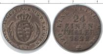 Продать Монеты Саксония 1/24 талера 1822 Серебро