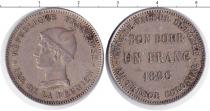 Продать Монеты Реюньон 1 франк 1896 Медно-никель