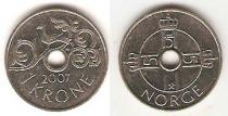 Продать Монеты Норвегия 1 крона 2007 Медно-никель