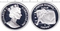 Продать Монеты Гибралтар 1 крона 1998 Серебро