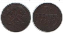 Продать Монеты Франкфурт 1 пфенниг 1805 Медь