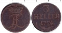 Продать Монеты Гессен-Кассель 3 геллера 1774 Медь