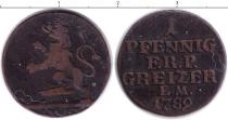 Продать Монеты Рейсс-Оберграйц 1 пфенниг 1789 Медь