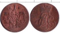 Продать Монеты Саксен-Веймар-Эйзенах 1 хеллер 1758 Медь