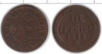 Продать Монеты Висмар 3 пфеннига 1845 Медь