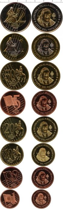 Продать Подарочные монеты Ватикан Пробный евронабор 2008 2008 
