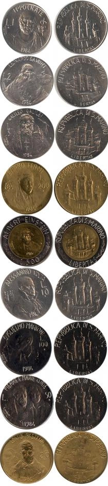 Продать Подарочные монеты Сан-Марино Регулярный выпуск 1984 года 1984 