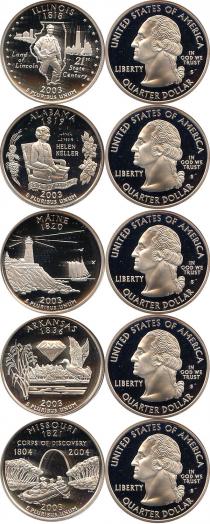 Продать Подарочные монеты США Выпуск монет 2003 в качестве Пруф 2003 Серебро