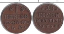 Продать Монеты Брауншвайг-Вольфенбюттель 1 деньер 1758 Медь