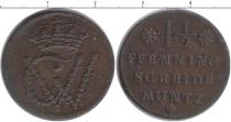 Продать Монеты Германия 1 1/2 пфеннига 0 Медь