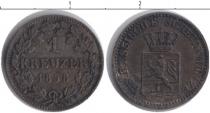 Продать Монеты Гессен 1 крейцер 1858 Медь