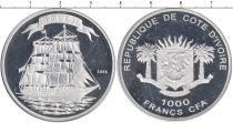 Продать Монеты Кот-д`Ивуар 1000 франков 2006 Серебро