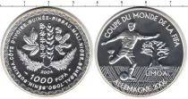Продать Монеты Кот-д`Ивуар 1000 франков 2004 Серебро