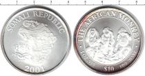Продать Монеты Сомали 10 долларов 2001 Серебро