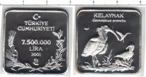 Продать Монеты Турция 7500000 лир 2001 Серебро
