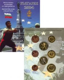 Продать Подарочные монеты Болгария Набор монет Евро-модель 2004 