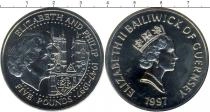 Продать Подарочные монеты Гернси Золотой юбилей бракосочетания Елизаветы и Филиппа 1997 Медно-никель