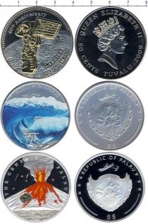 Продать Подарочные монеты Палау Высадка на луну 2009 Серебро