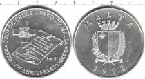 Продать Монеты Мальта 5 фунтов 1992 Серебро