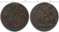 Продать Монеты Гессен-Кассель 2 геллера 1792 Медь